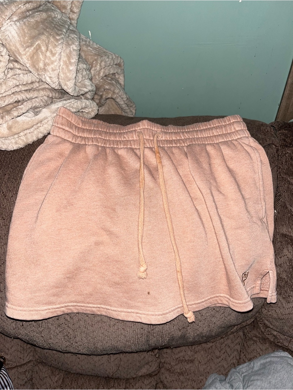 PINK Victoria's Secret Peach Drawstring Mini Skirt